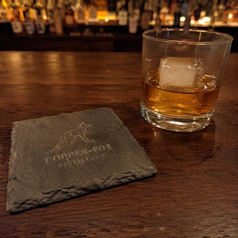 Custom coasters in use